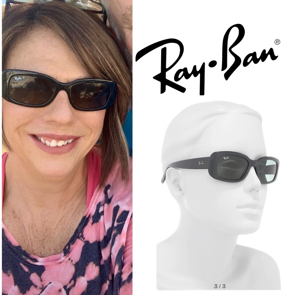 NEW Rectangular black Ray-ban Sunglasses. NWT - image 4